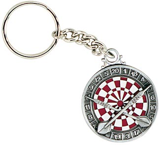 Pewter Dartboard keychain