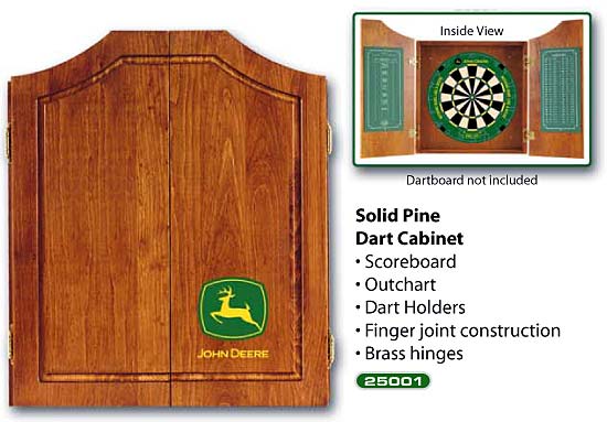 john deere dartboard cabinet