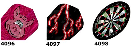 pig, red lightning bolts, axis, dartboard
