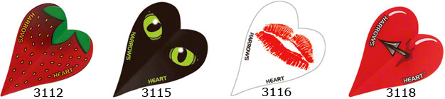 strawberry, cat eyes, red lips, arrow heart