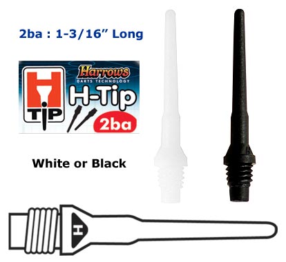 h Tips for darts  H-tips - New H-Tips from Harrows : 1-3/16" Long : 2ba