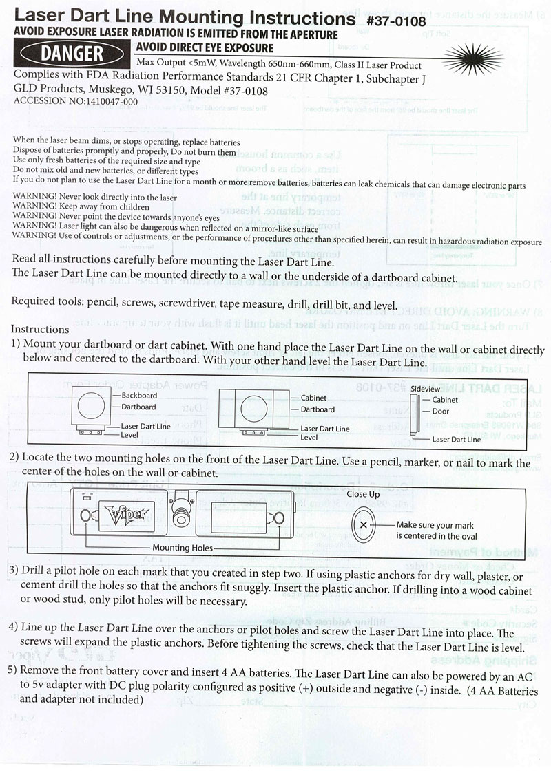 Viper Laser Instructions