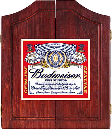 Bud Label dartboard cabinet