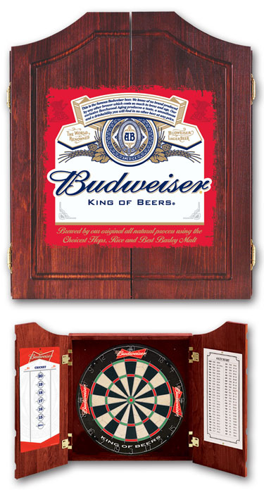 Bud Label dartboard cabinet