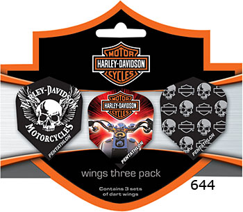 Harley-Davidson Dart Flights Red/Black- HD1-15 Shield Shape Glitter 